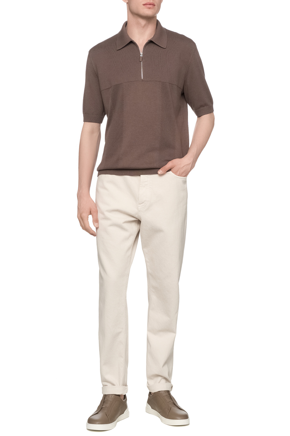 Мужской Zegna Поло из хлопка и шелка (цвет ), артикул UFD25A9-C33-N07 | Фото 3