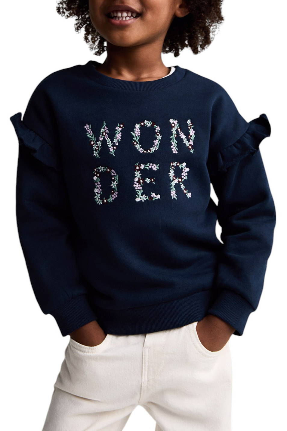 Малышкам девочкам Mango Kids Свитшот WONDER с вышивкой (цвет ), артикул 77037678 | Фото 4