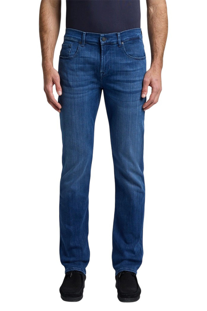 Джинсы из смесового хлопка|Основной цвет:Синий Мужской 7 for all Mankind Джинсы из смесового хлопка (цвет ), артикул 7T519A23 | Фото 4