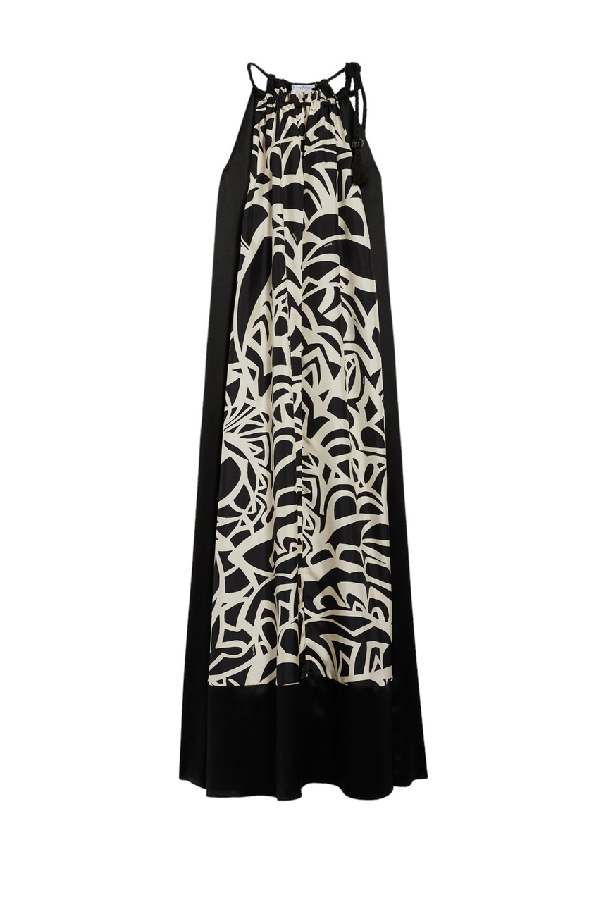 Платье LICENZA из натурального шелка с разрезами|Основной цвет:Черный|Артикул:2411221052 | Фото 1