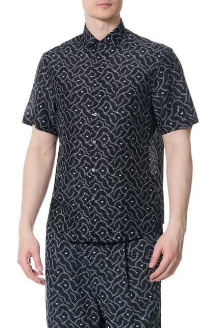Рубашка из модала с добавлением шелка|Основной цвет:Серый|Артикул:3L1CB9-1NBOZ | Фото 1