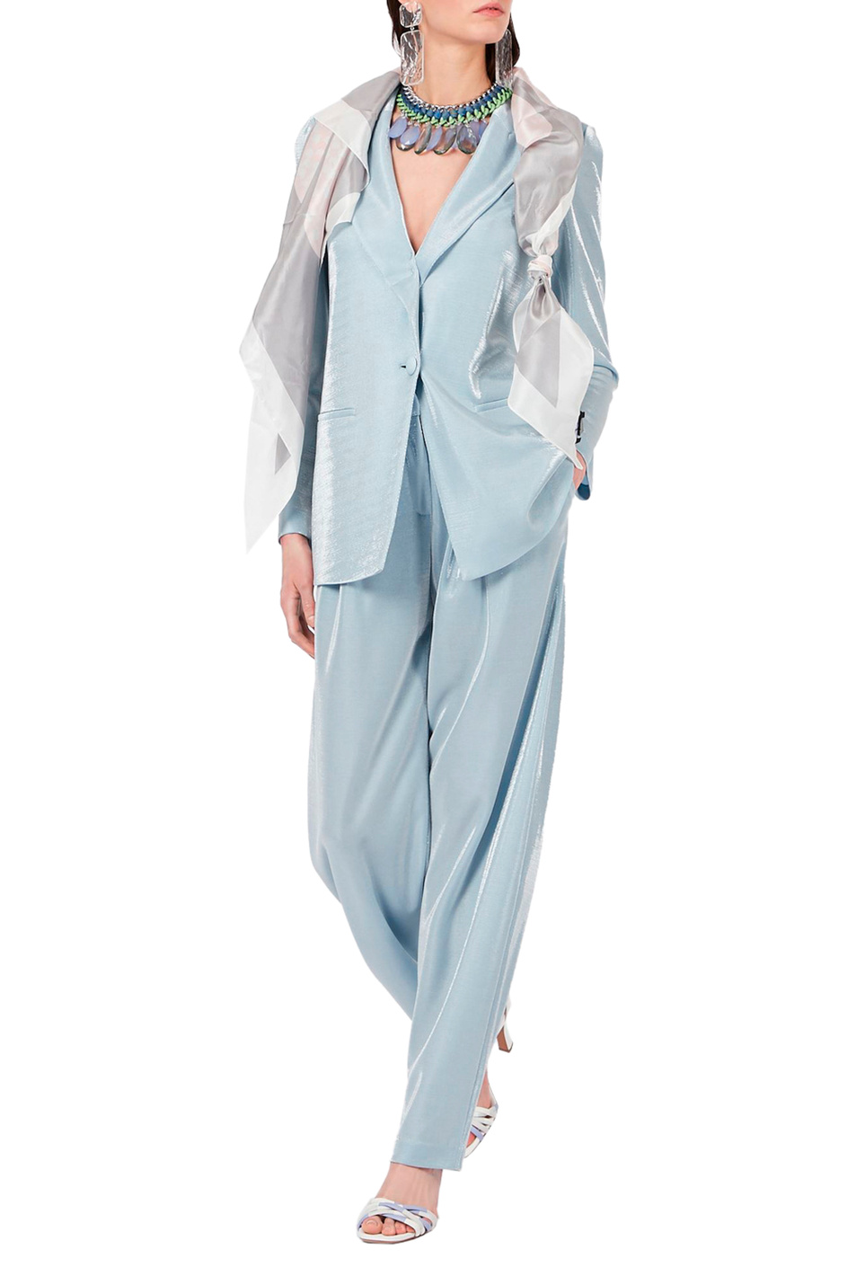 Женский Emporio Armani Пиджак из двухслойной ткани с люрексом (цвет ), артикул 3K2G8M-2JV4Z | Фото 2