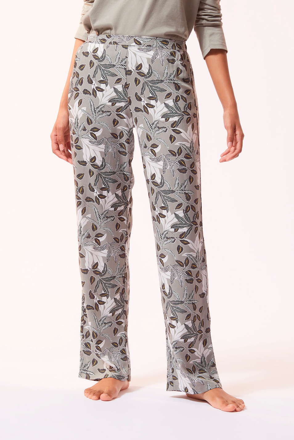 Etam Атласные брюки IAN с растительным принтом (цвет ), артикул 6525204 | Фото 1