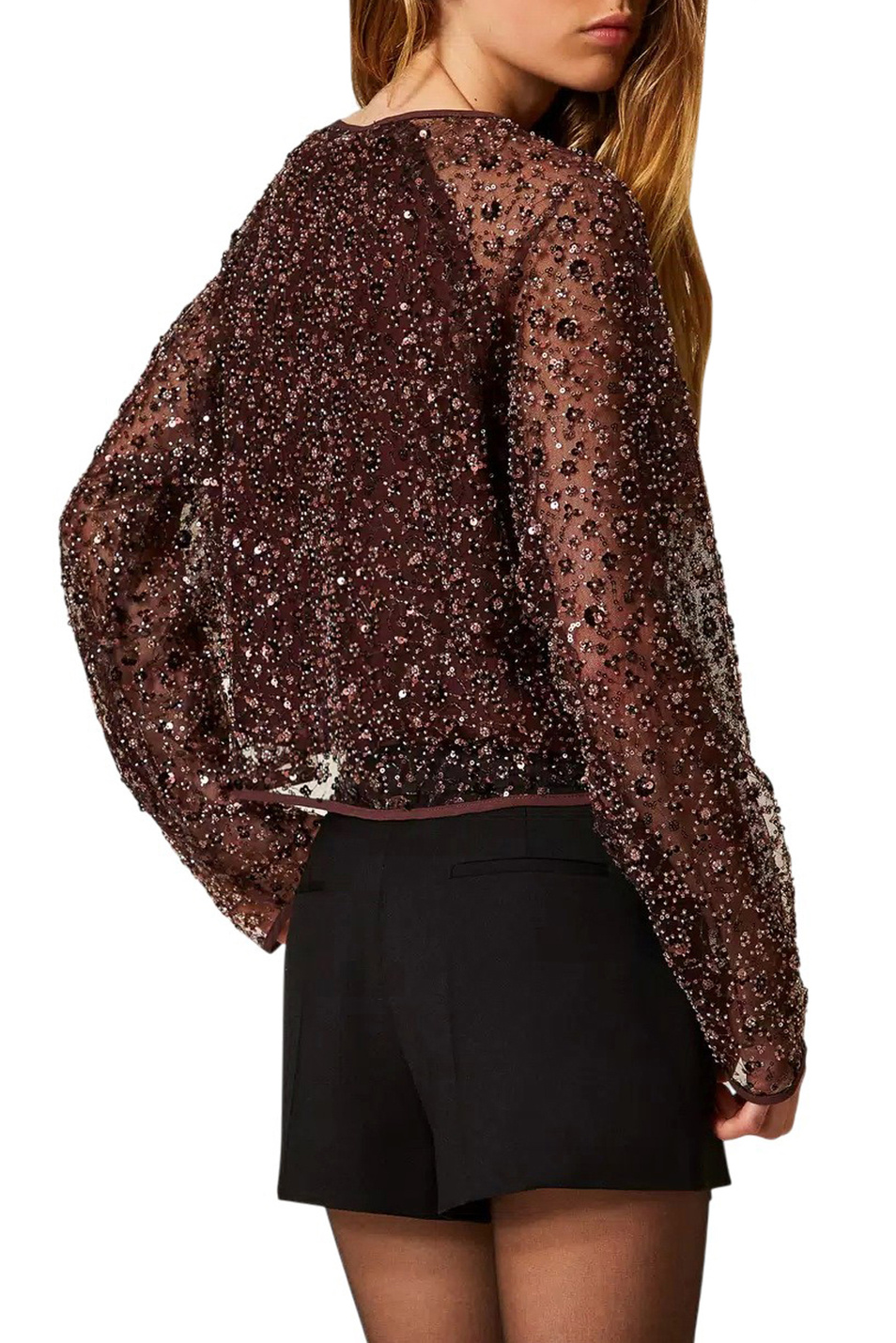 Женский TWINSET Milano Блузка с пайетками (цвет ), артикул 252AP2272 | Фото 4
