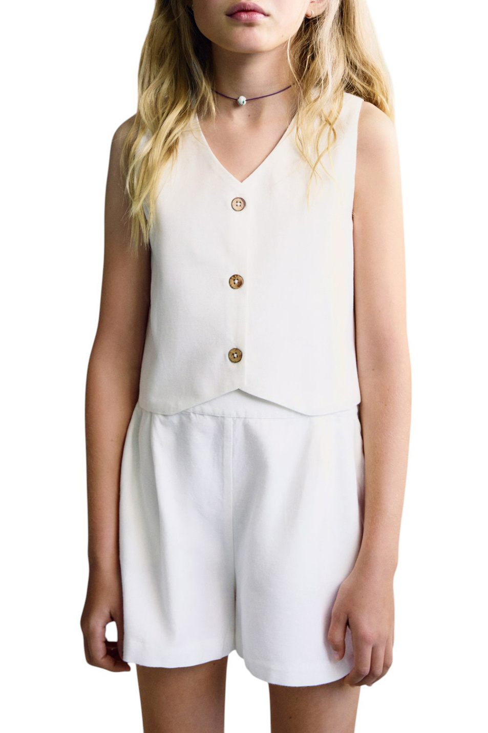 Девочкам Mango Kids Шорты CHARLES однотонные (цвет ), артикул 87057694 | Фото 4