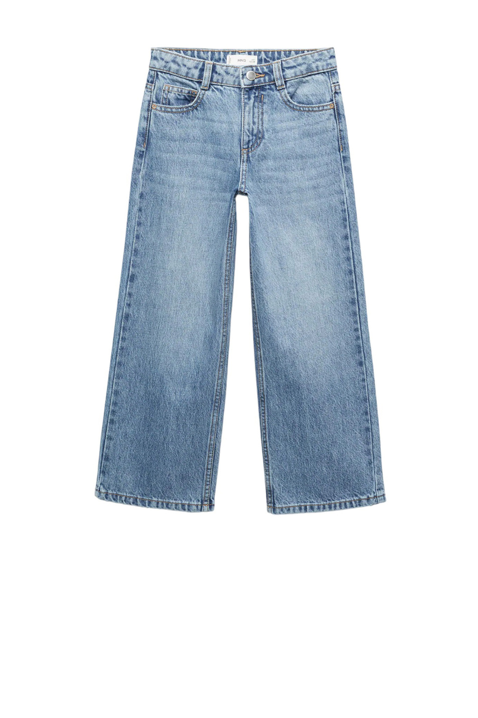 Девочкам Mango Kids Джинсы WIDE5 из натурального хлопка (цвет ), артикул 57024006 | Фото 1