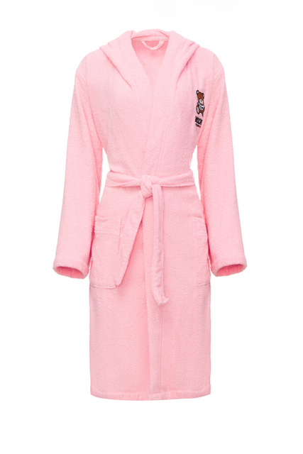 Махровый халат с фирменной вышивкой|Основной цвет:Розовый|Артикул:A7302-5165 | Фото 1