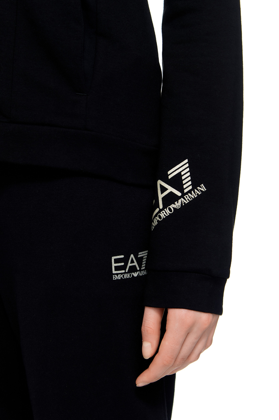 Женский EA7 Толстовка из эластичного хлопка с логотипом (цвет ), артикул 6RTM01-TJCQZ | Фото 7