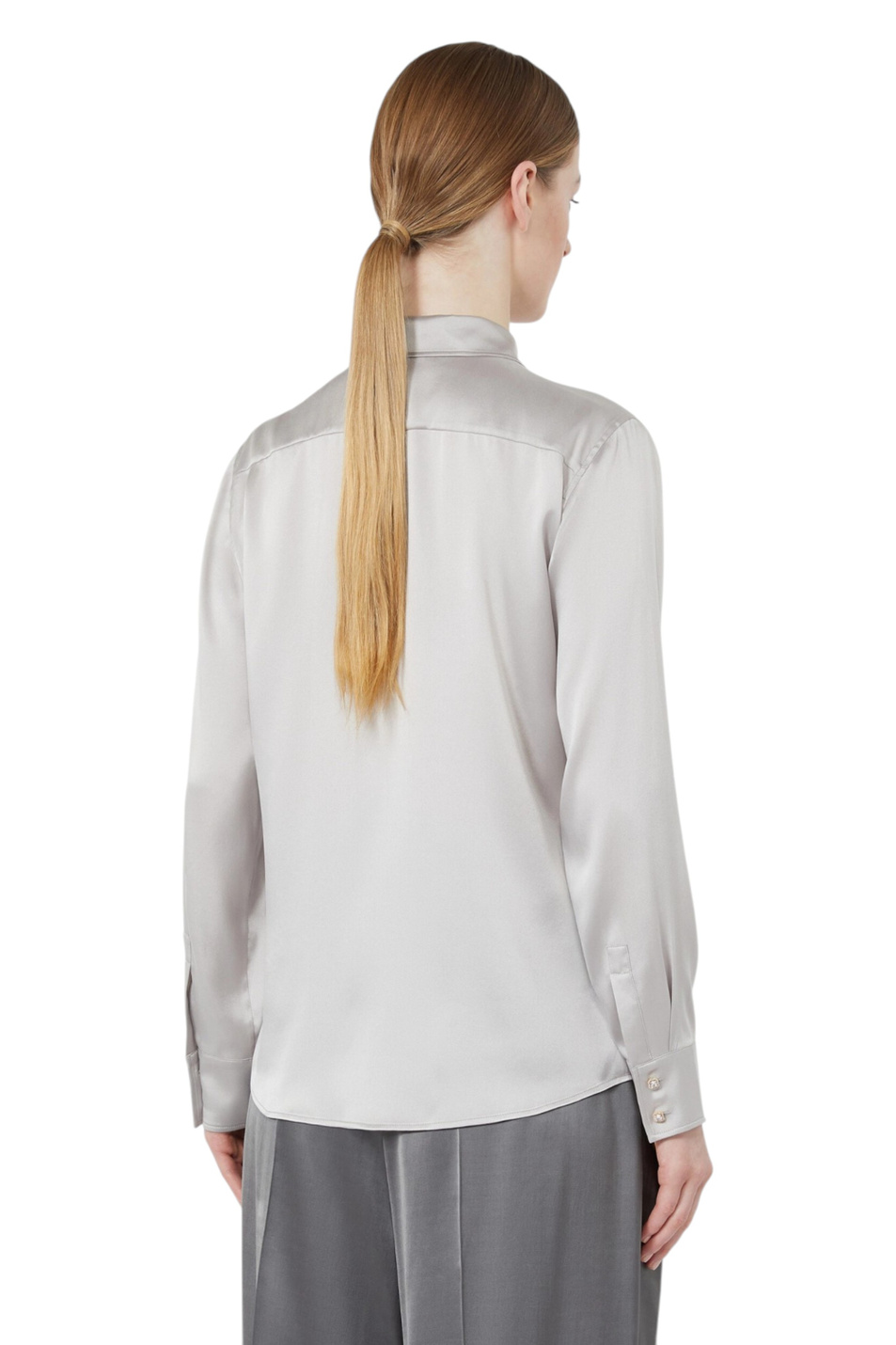 Рубашка XERO из шелка|Основной цвет:Серый Женский Max Mara Рубашка XERO из шелка (цвет ), артикул 2626116022 | Фото 4