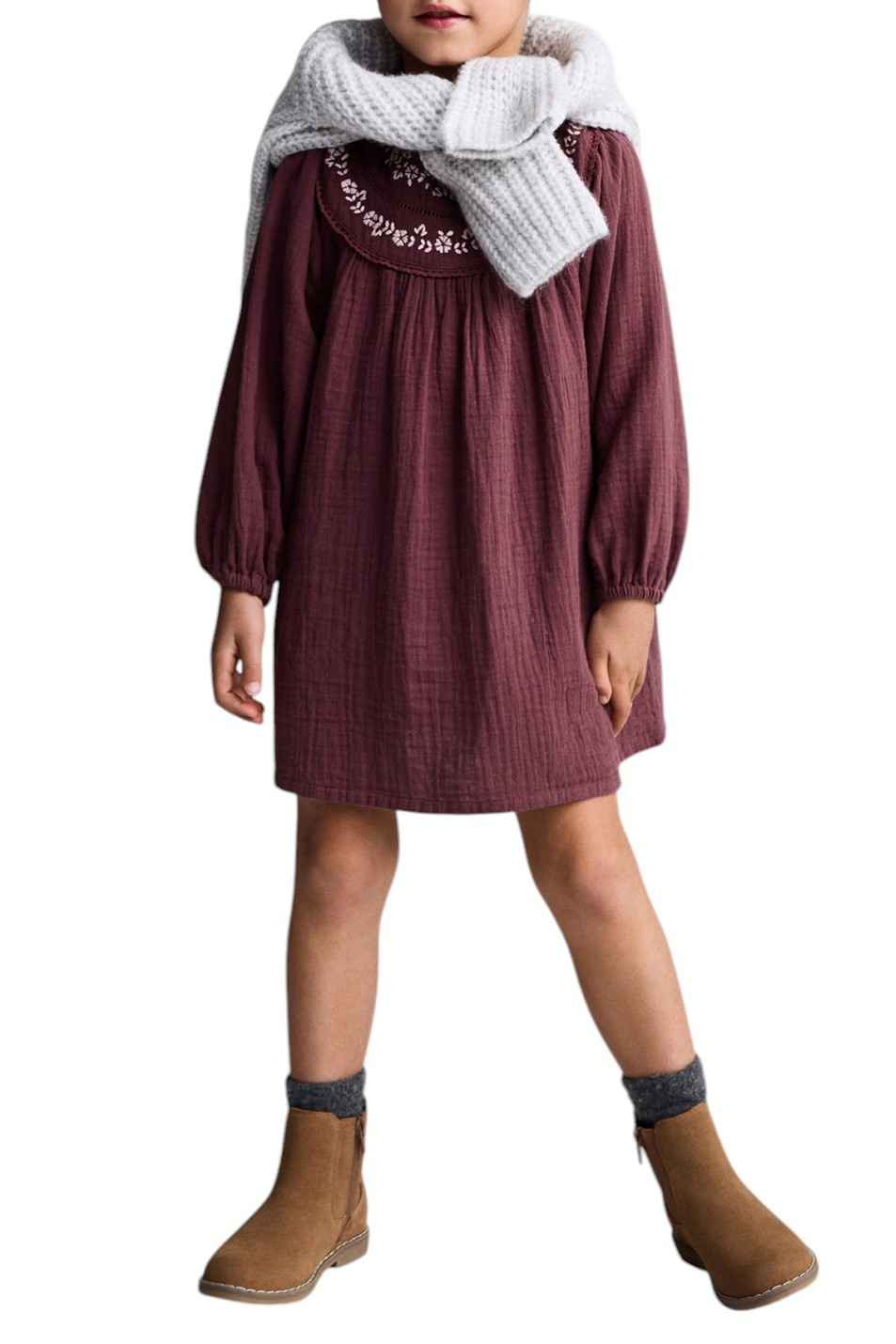 Девочкам Mango Kids Платье BERRY из хлопка (цвет ), артикул 87040642 | Фото 3