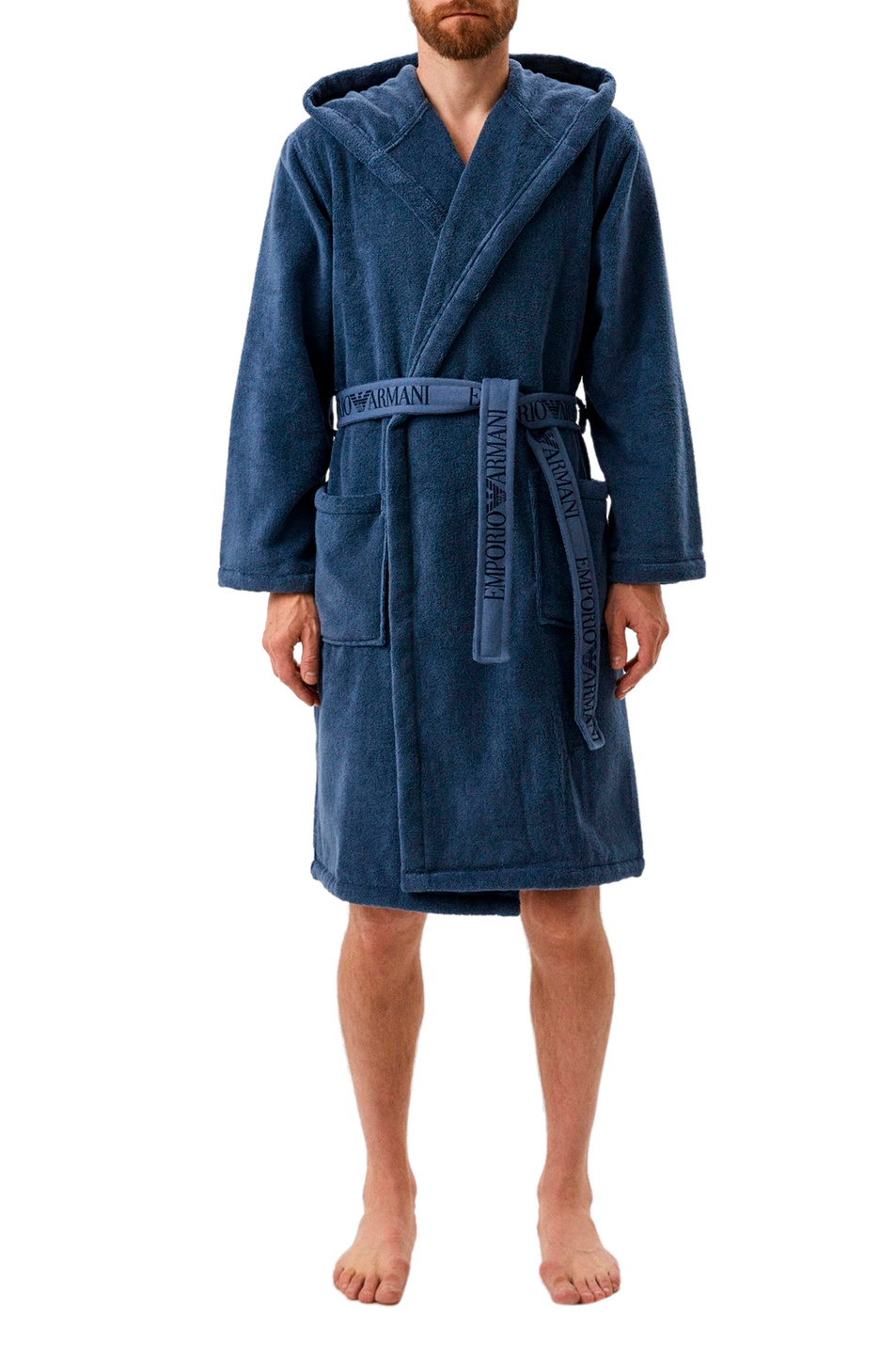 Мужской Emporio Armani Халат из натурального хлопка (цвет ), артикул 110799-2F591 | Фото 1