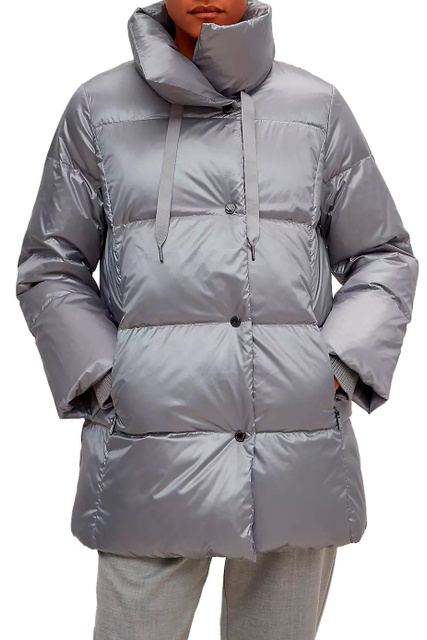 Стеганая куртка с воротником-стойкой|Основной цвет:Серый|Артикул:2116910 | Фото 2