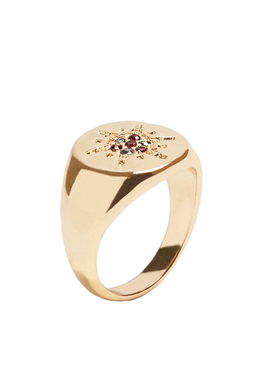 Parfois ❤ женское кольцо-печатка на мизинец с кристаллами со скидкой 32%, мультиколор цвет, размер , цена 16.99 BYN