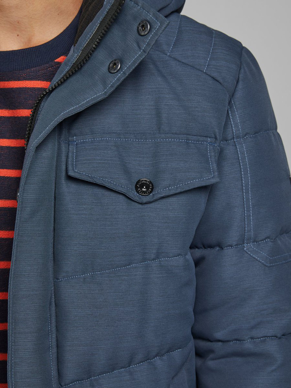 Куртка со съемным капюшоном|Основной цвет:Синий Мужской Jack & Jones Куртка со съемным капюшоном (цвет ), артикул 12173872 | Фото 5