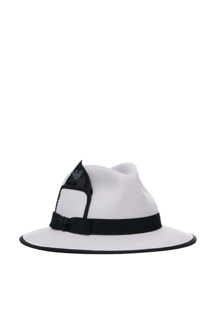 Шляпа из натуральной шерсти с контрастной окантовкой|Основной цвет:Серый|Артикул:637125-2F510 | Фото 1