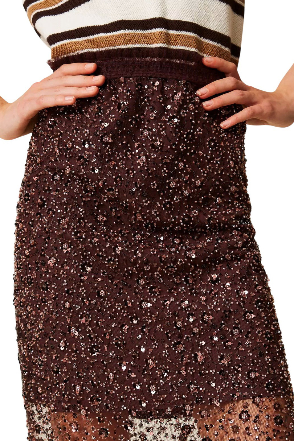 Женский TWINSET Milano Юбка с пайетками (цвет ), артикул 252AP2270 | Фото 5