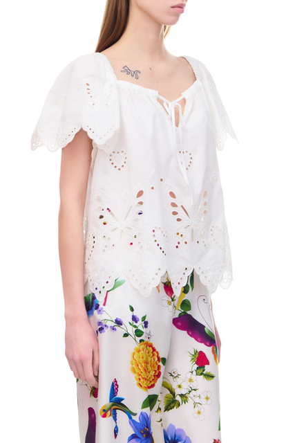 Блузка VERDIER из натурального хлопка|Основной цвет:Белый|Артикул:2351610131 | Фото 2