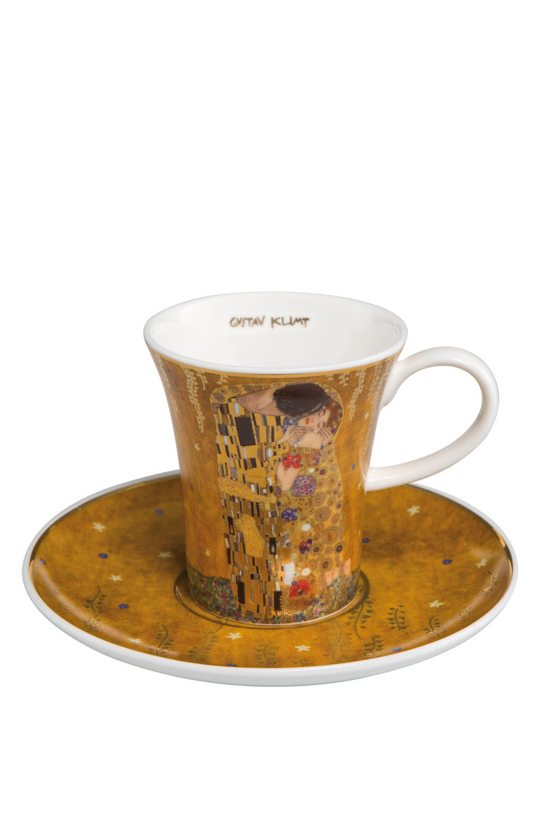 Чашка кофейная с блюдцем «Поцелуй» 100 мл|Основной цвет:Золотой|Артикул:67-011-61-1 | Фото 1