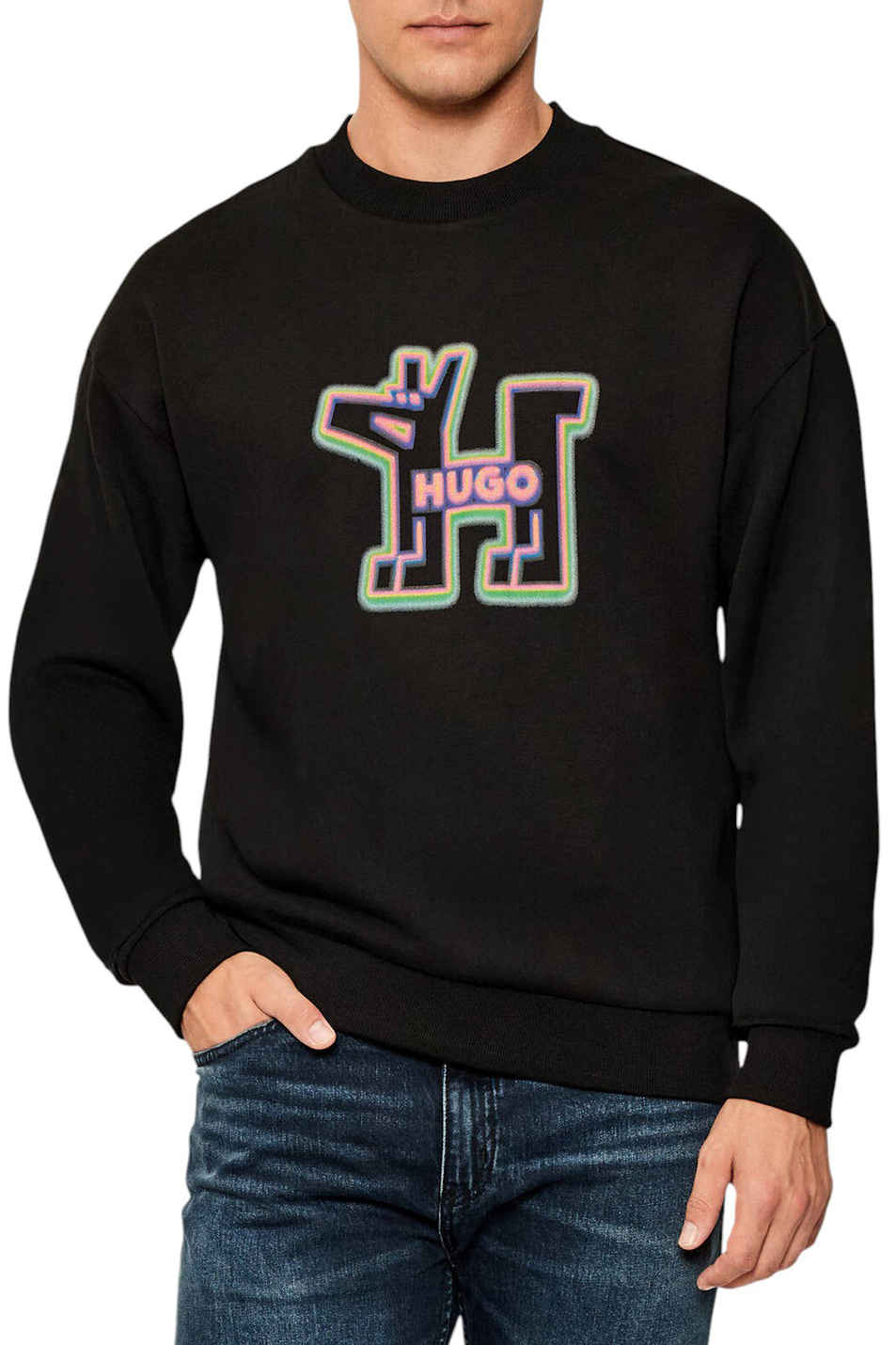 Мужской HUGO Свитшот Newirex с принтом (цвет ), артикул 50549213 | Фото 4