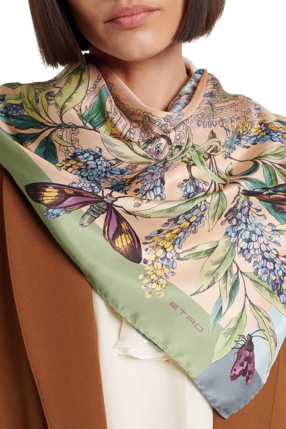 Женский Etro Платок из шелка с цветочным принтом (цвет ), артикул WAXA0006AKE64S9870 | Фото 3