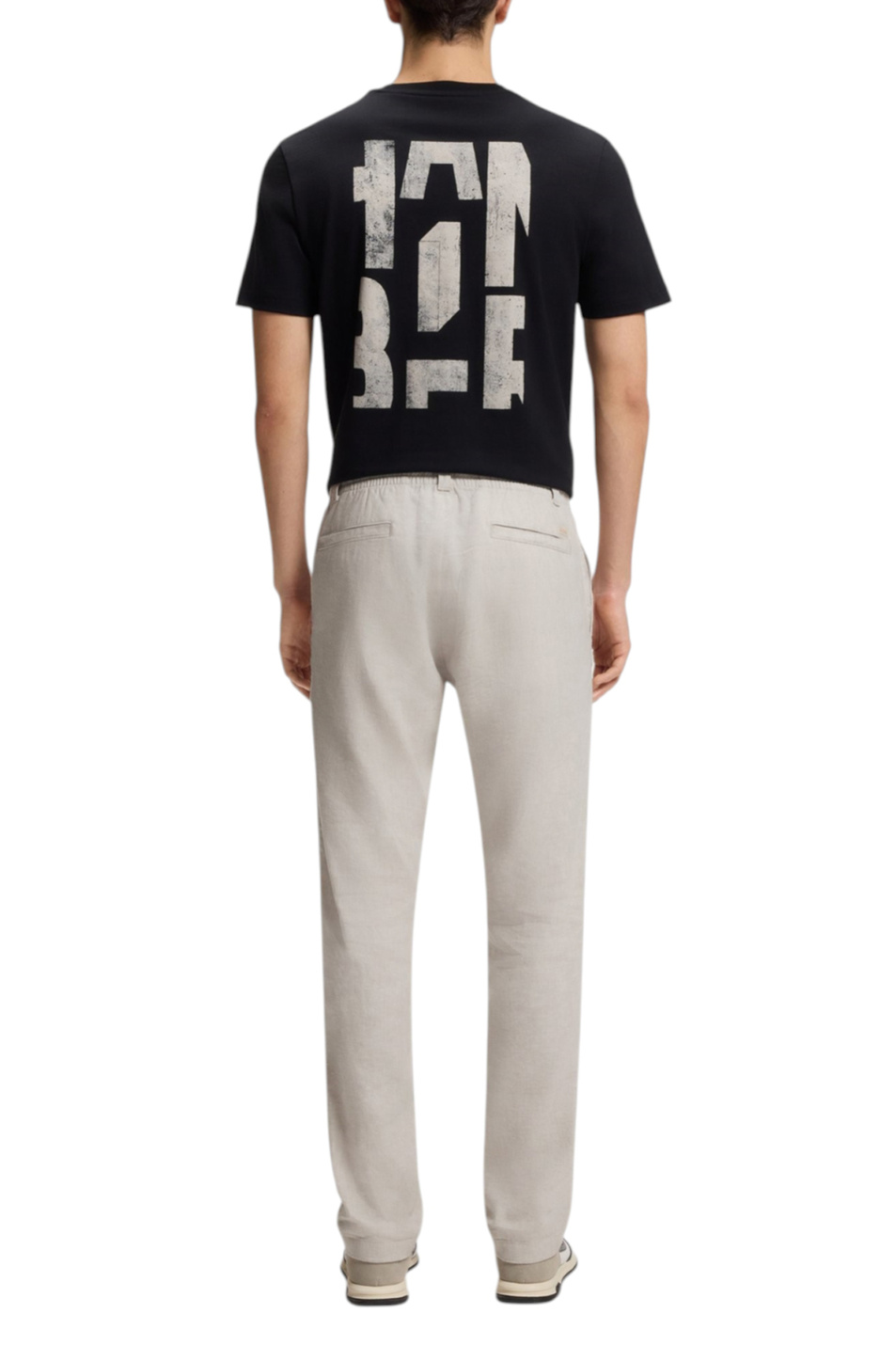 Брюки Sanderson из смесового льна|Основной цвет:Серый Мужской BOSS Брюки Sanderson из смесового льна (цвет ), артикул 50559595 | Фото 4