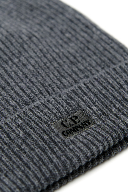 Вязаная шапка из смесовой шерсти с логотипом|Основной цвет:Серый|Артикул:13CMAC313A005504A | Фото 2
