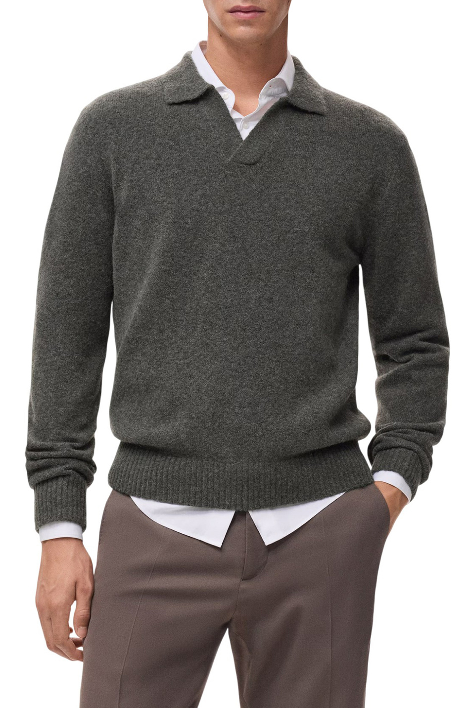 Мужской Mango Man Джемпер поло OREO (цвет ), артикул 17037897 | Фото 3