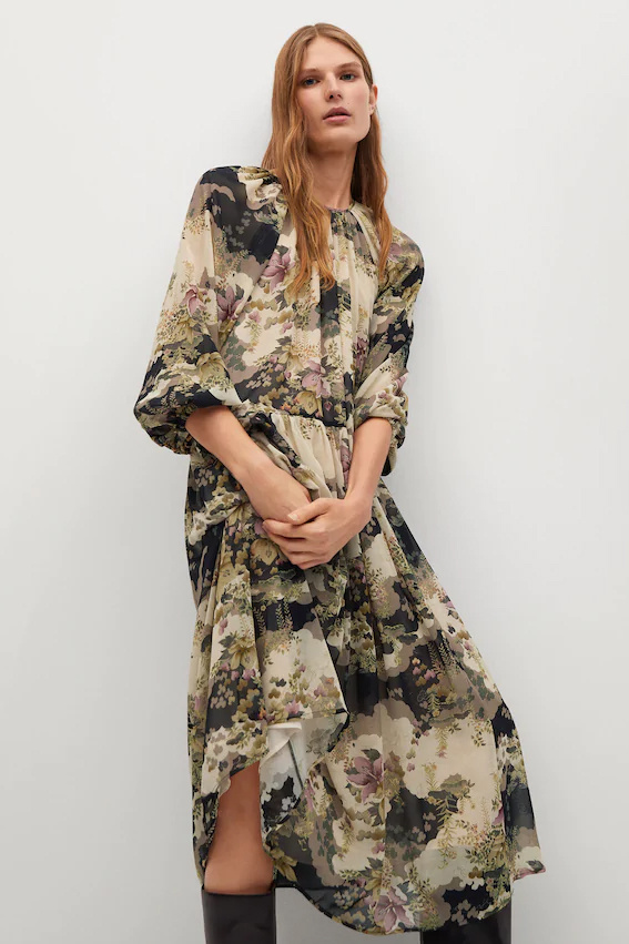 Женский Mango Платье MULAN с цветочным принтом (цвет ), артикул 87070570 | Фото 4