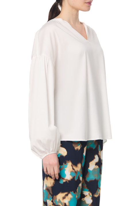 Gerry Weber Однотонная блузка с присборенными рукавами ( цвет), артикул 760018-31418 | Фото 5