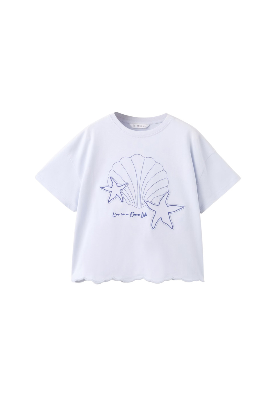 Девочкам Mango Kids Футболка STARFISH с вышивкой (цвет ), артикул 27036736 | Фото 1