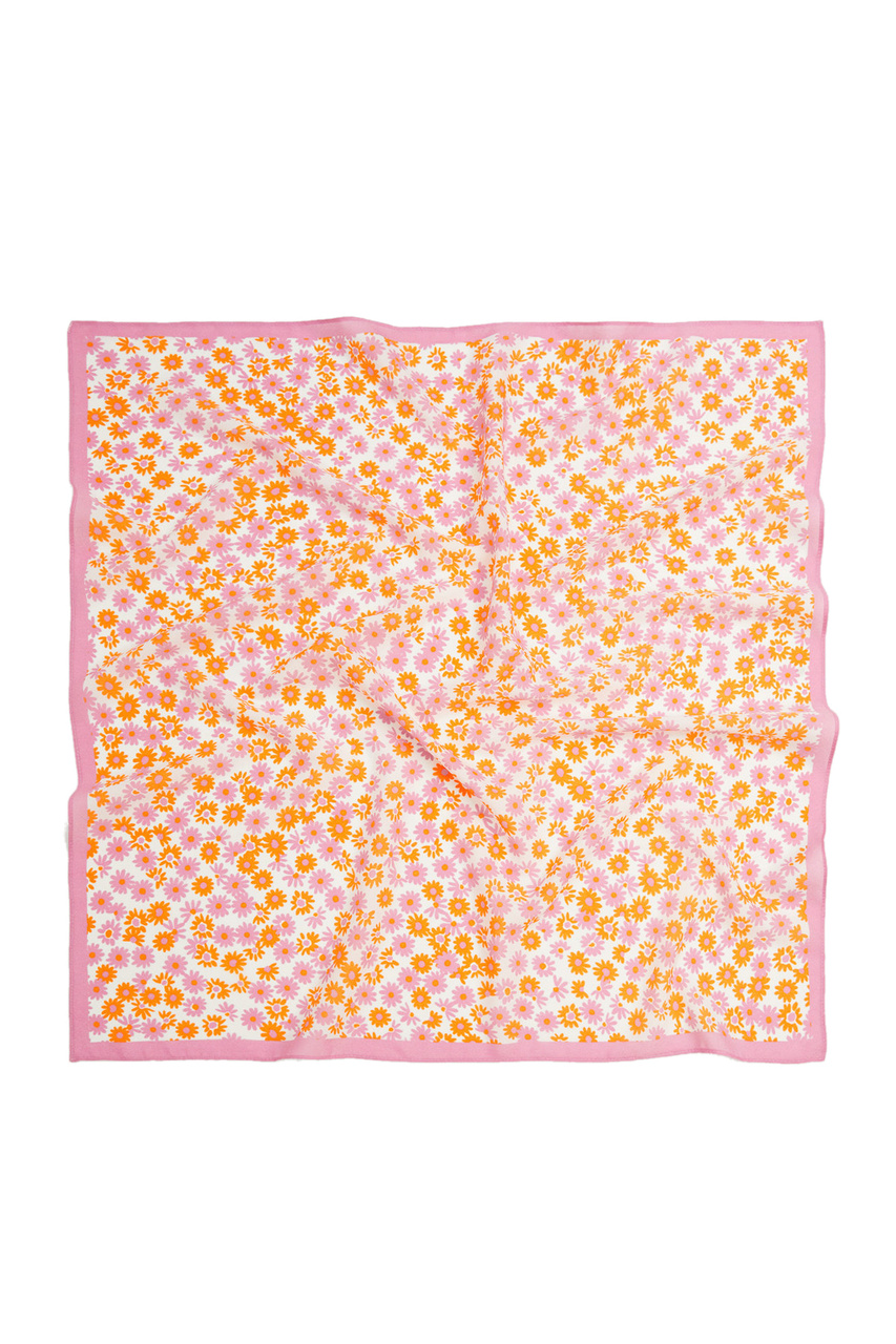 Платок FLORIS с цветочным принтом|Основной цвет:Розовый|Артикул:37050305 | Фото 1