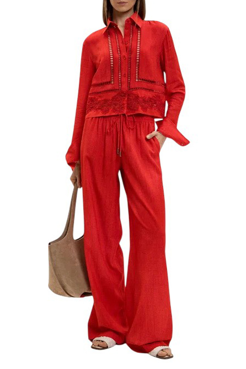 Женский ERMANNO SCERVINO Блузка с кружевом (цвет ), артикул D482K338APEMY | Фото 3