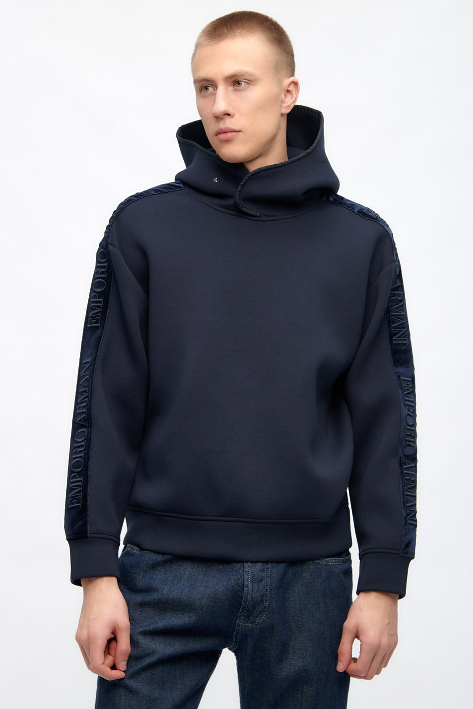 Мужской Emporio Armani Толстовка с логотипированной лентой на рукавах (цвет ), артикул 6H1M84-1JDSZ | Фото 1
