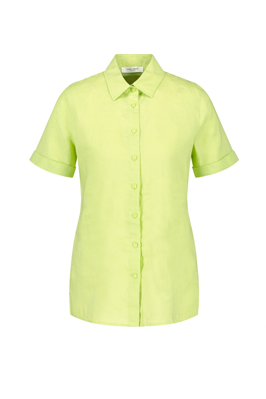 Рубашка из чистого льна|Основной цвет:Салатовый|Артикул:860045-66435 | Фото 1