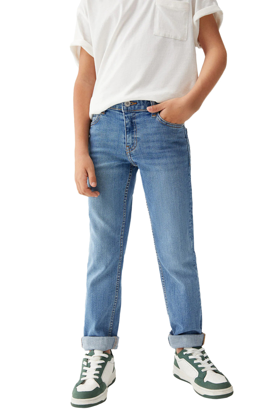 Мальчикам Mango Kids Джинсы REGULAR4 из эластичного хлопка (цвет ), артикул 47072877 | Фото 3