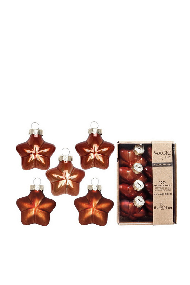 Не имеет пола Inge's Christmas Набор игрушек для рождественской елки "Звезды" 4 см, 8 шт (цвет ), артикул 16408P047 | Фото 1