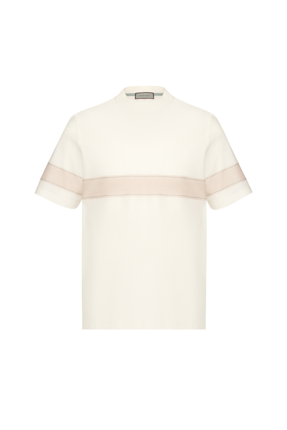 Футболка из натурального хлопка|Основной цвет:Кремовый Мужской Canali Футболка из натурального хлопка (цвет ), артикул T0943MJ02438 | Фото 1