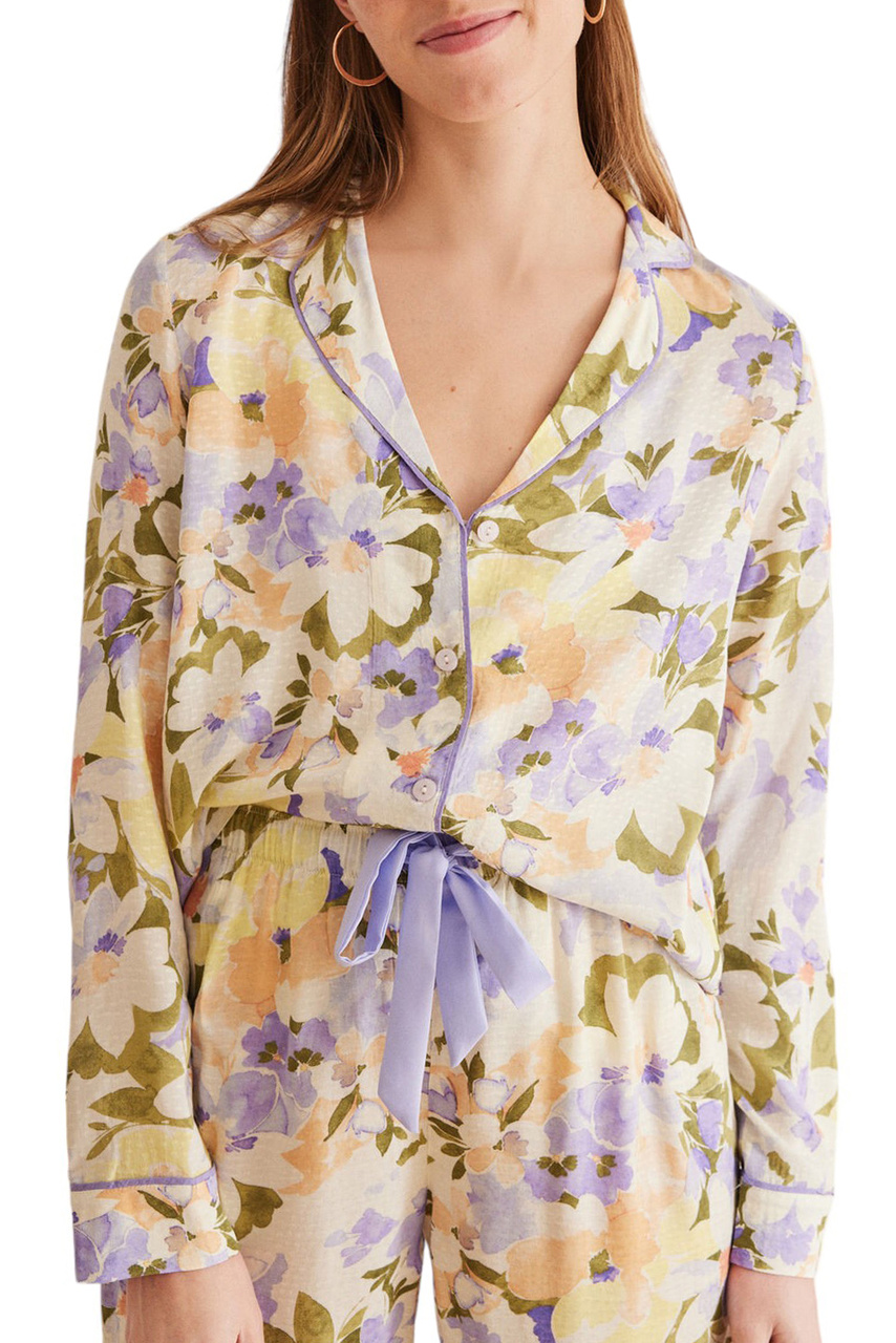 Пижама с цветочным принтом|Основной цвет:Разноцветный|Артикул:3597364 | Фото 1