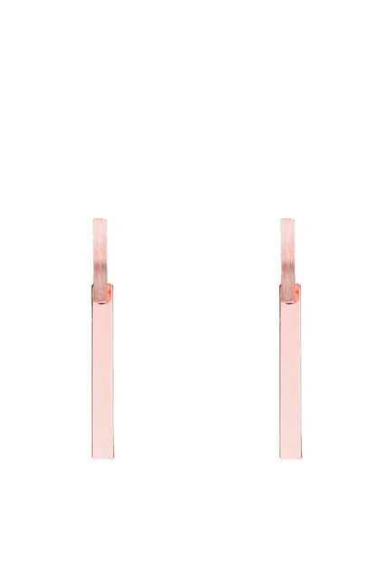 Длинные серьги-гвоздики|Основной цвет:Розовый|Артикул:188590 | Фото 1