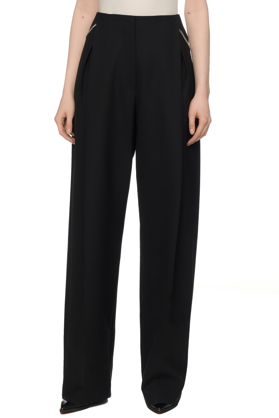 Брюки FANTE с поясом|Основной цвет:Черный Женский Sportmax Брюки FANTE с поясом (цвет ), артикул 2612131031 | Фото 4