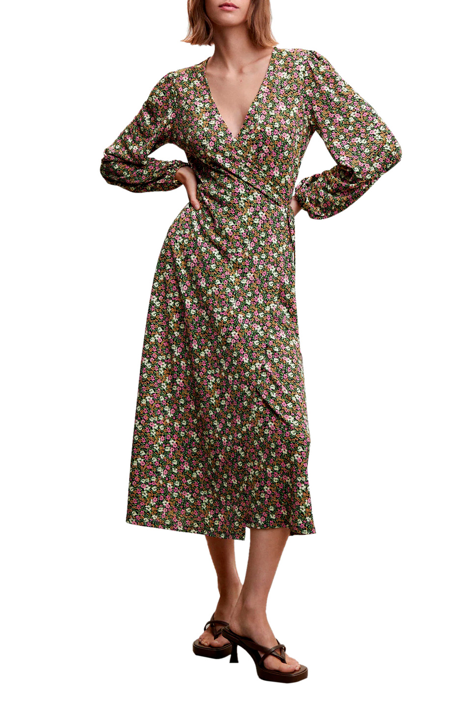 Женский Mango Платье MARTIS с запахом и цветочным принтом (цвет ), артикул 47075837 | Фото 2