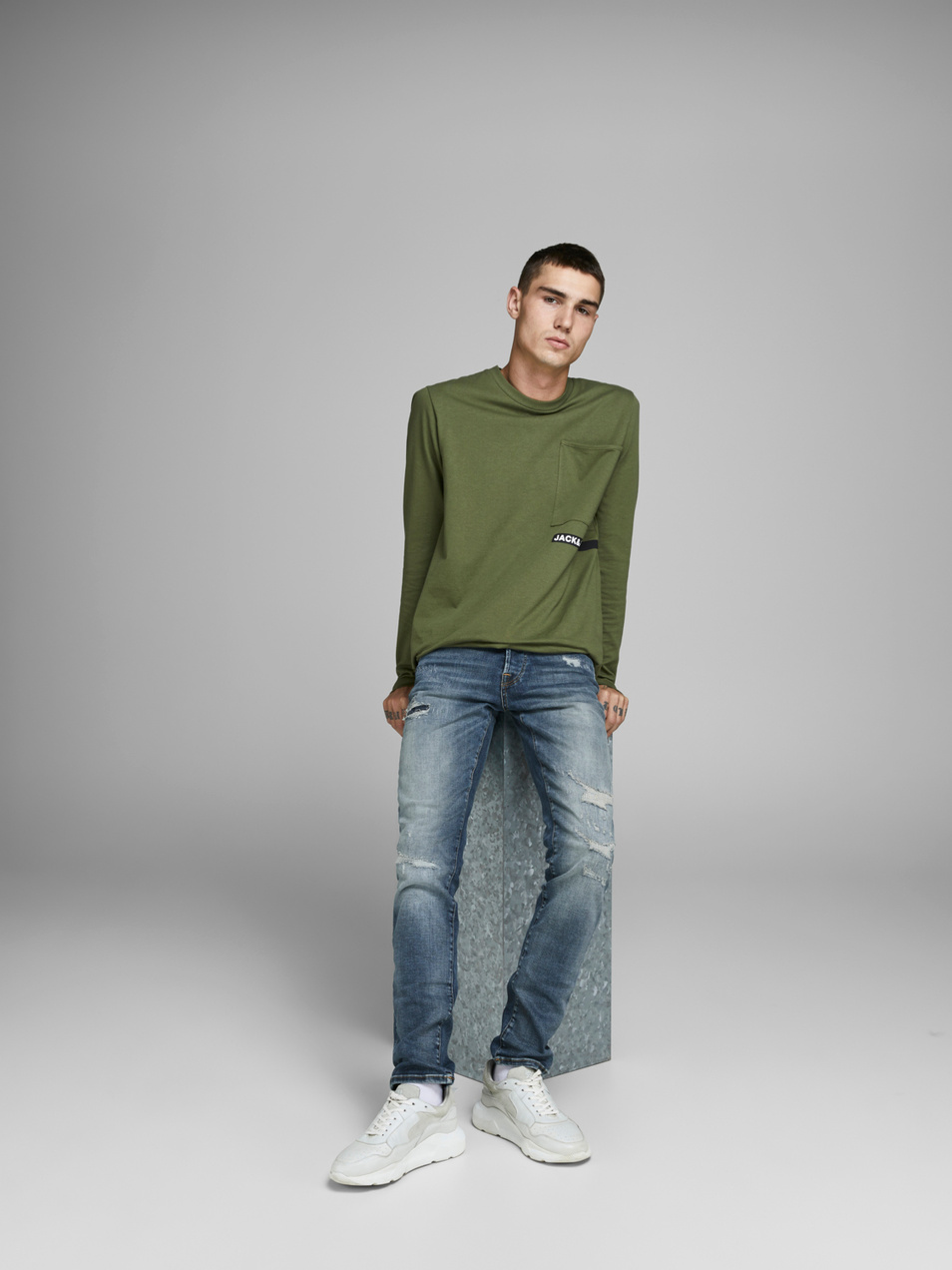 Мужской Jack & Jones Зауженные джинсы GLENN ICON (цвет ), артикул 12158604 | Фото 6