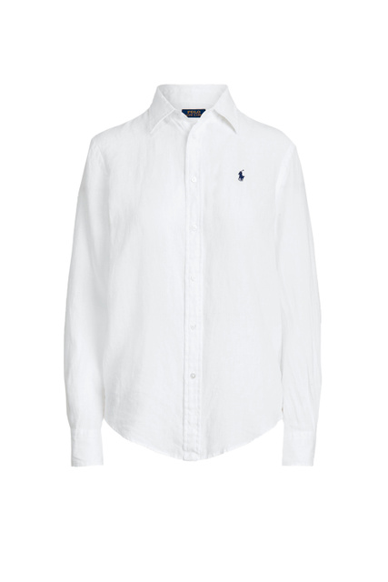 Рубашка из натурального льна|Основной цвет:Белый|Артикул:211827658005 | Фото 1