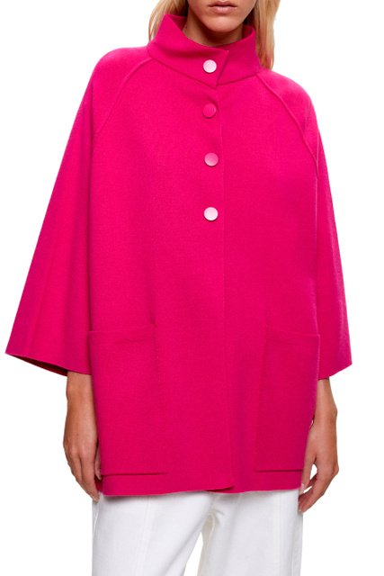 Пончо с накладными карманами|Основной цвет:Розовый|Артикул:197439 | Фото 2