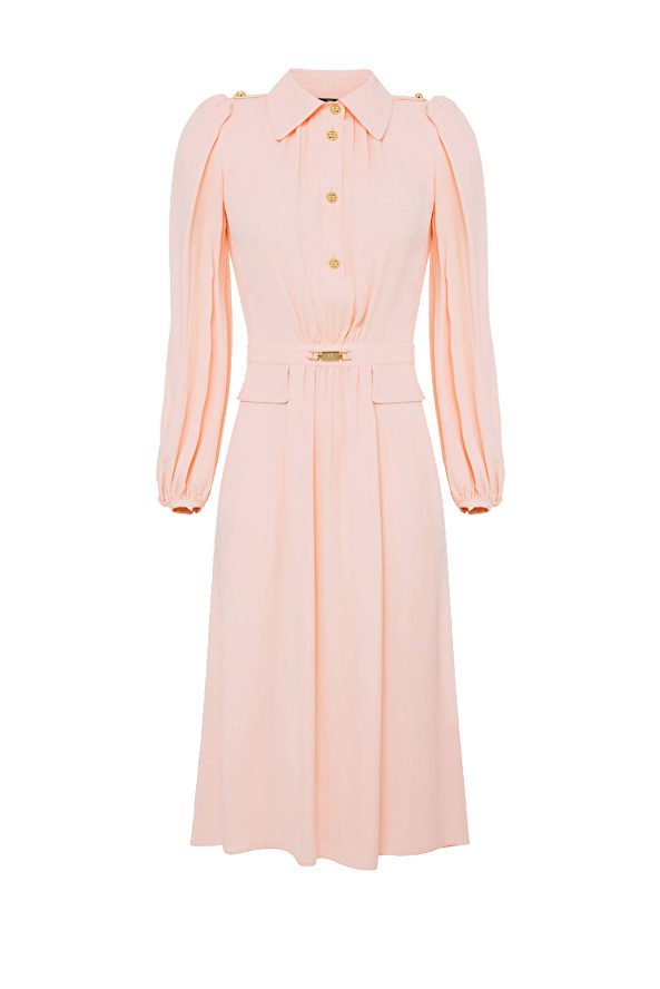Elisabetta Franchi Платье-рубашка с широкими рукавами и логотипом на поясе (цвет ), артикул AB05021E2 | Фото 1
