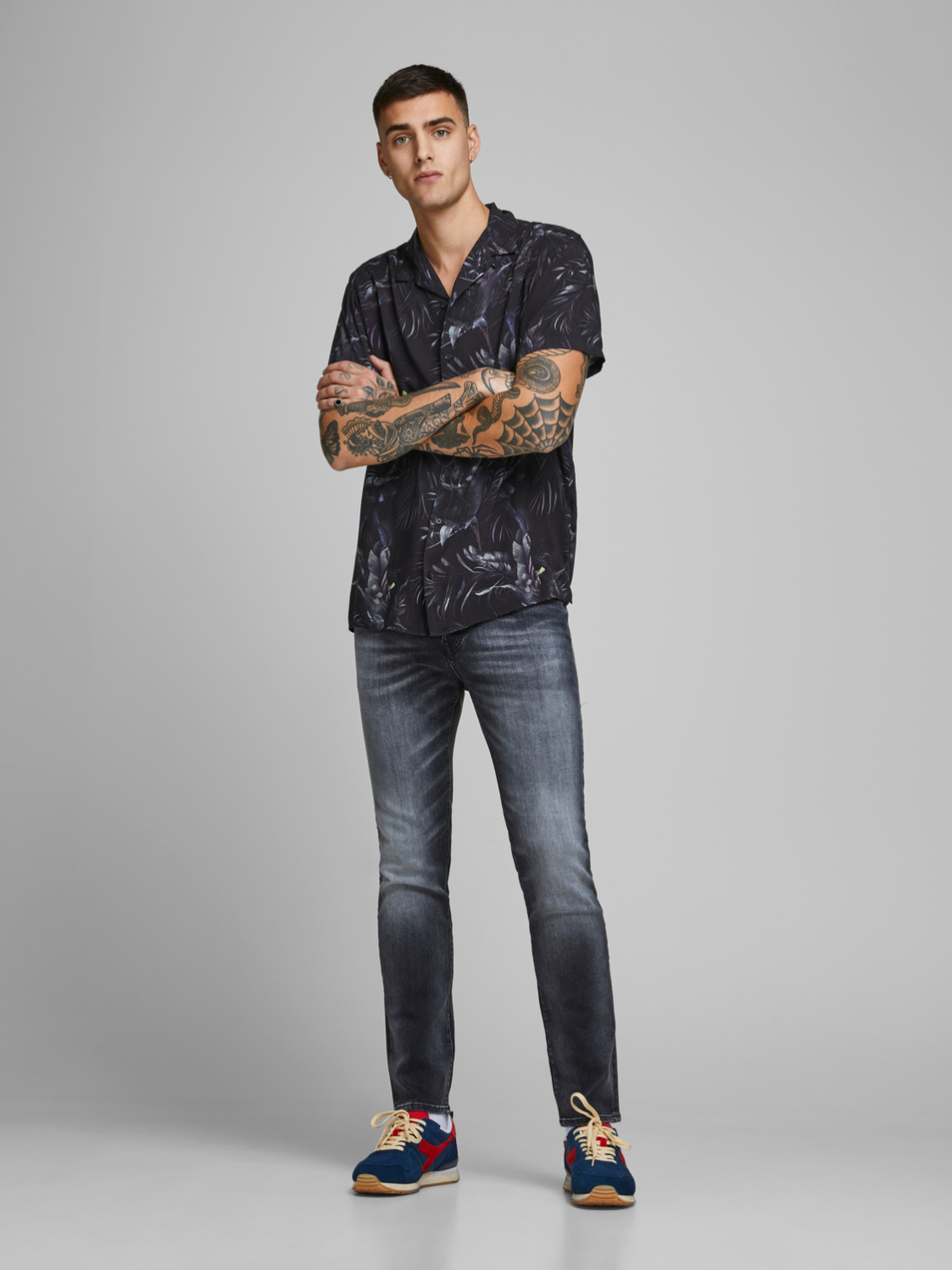 Мужской Jack & Jones Рубашка JORJERRY SHIRT SS BLK (цвет ), артикул 12170842 | Фото 4