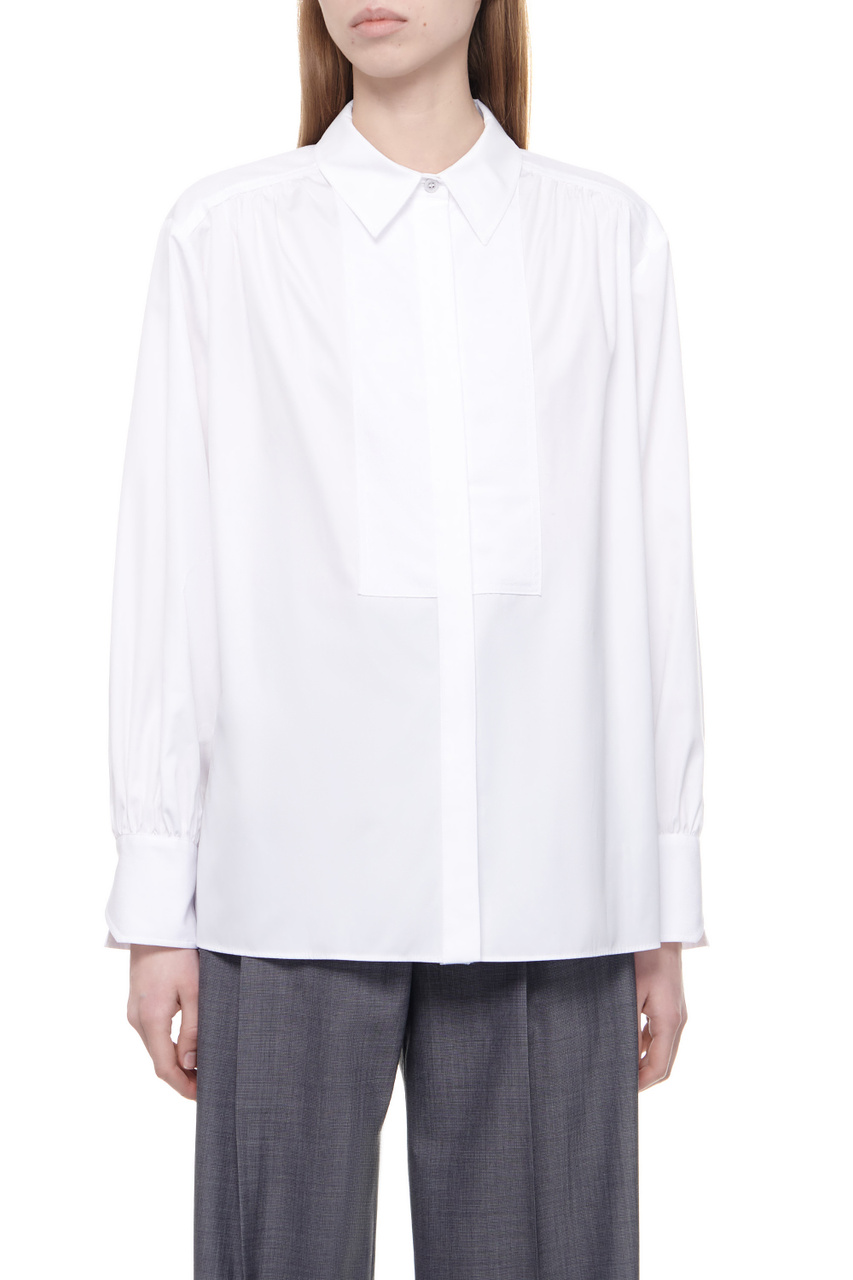 Рубашка из натурального хлопка|Основной цвет:Белый|Артикул:50505629 | Фото 1