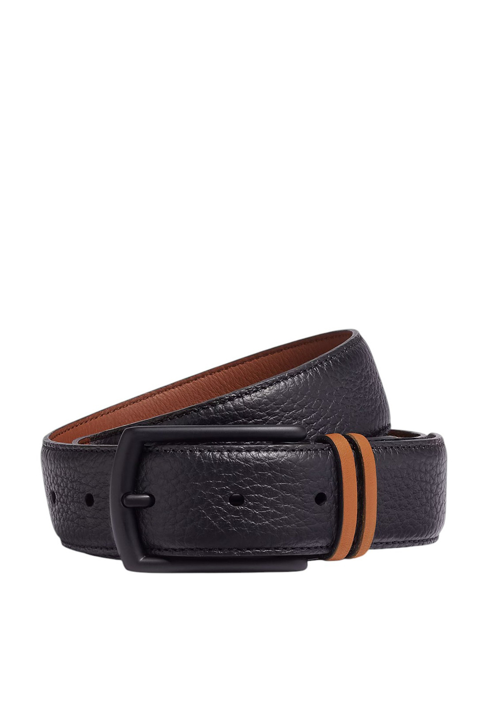 Ремень из натуральной кожи|Основной цвет:Черный Мужской Zegna Ремень из натуральной кожи (цвет ), артикул LHBXA-B033XZ-NEI | Фото 1