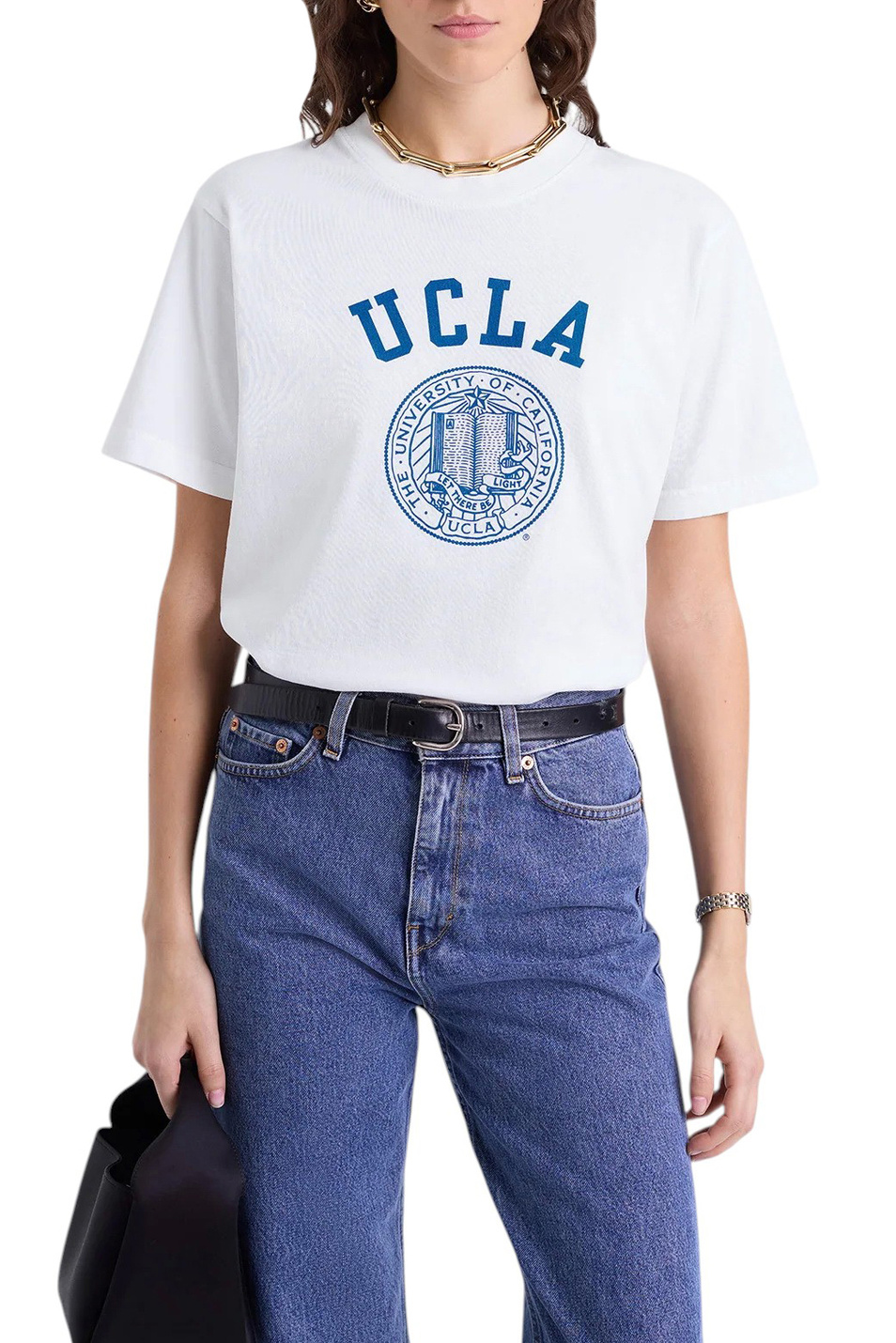 Женский Sporty & Rich Футболка UCLA Crest из хлопка с логотипом (цвет ), артикул TO043615639WH01 | Фото 3