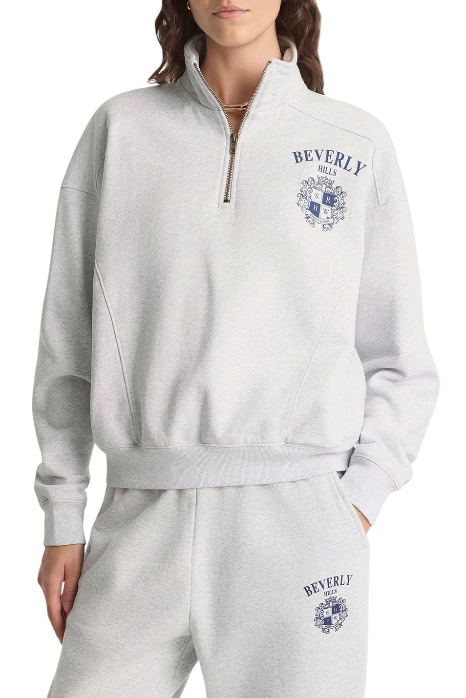 Женский Sporty & Rich Толстовка BH Crest из хлопка (цвет ), артикул ST08164256GY03 | Фото 3